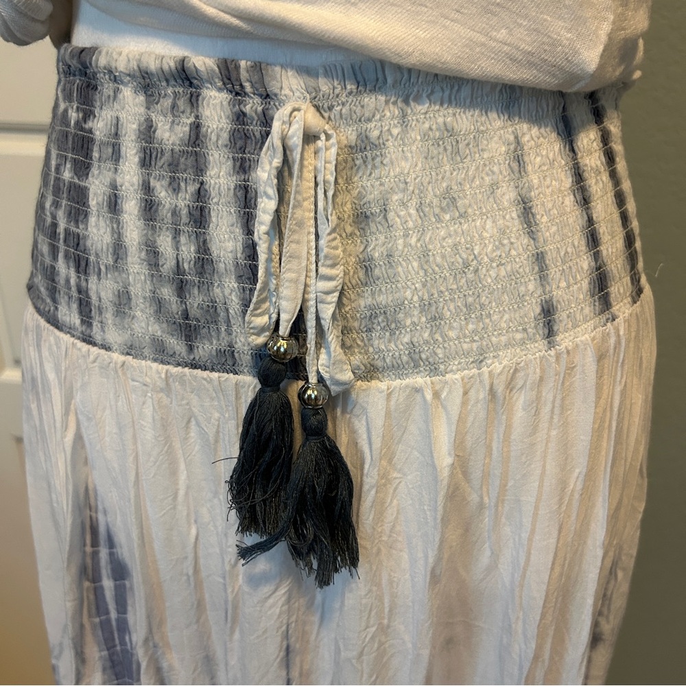 Blue Island Blue and White Tie-Dye Beachy Maxi Skirt - S - Picture 3 of 7
